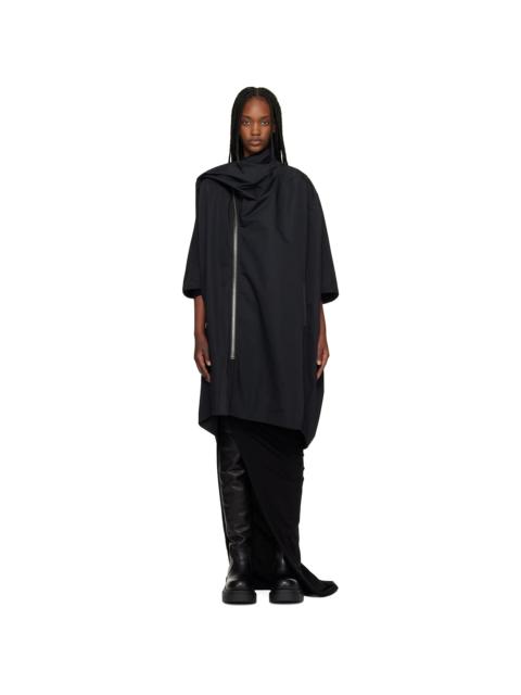 Rick Owens Black Temple Sail Biker Coat