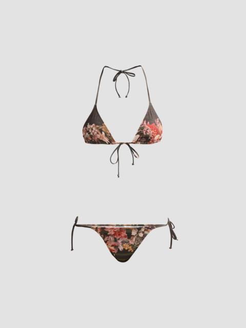 Jean Paul Gaultier Women's Marinière Grape Two-Piece Bikini - Khaki Multicolor