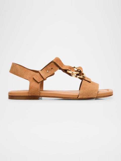 ULLA JOHNSON Nimi Suede Ring T-Strap Sandals