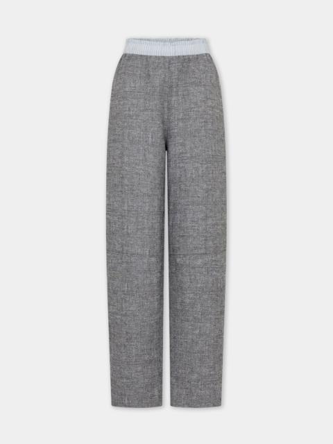 rabanne STRAIGHT TAILORED TROUSERS IN HEATHER GREY WOOL