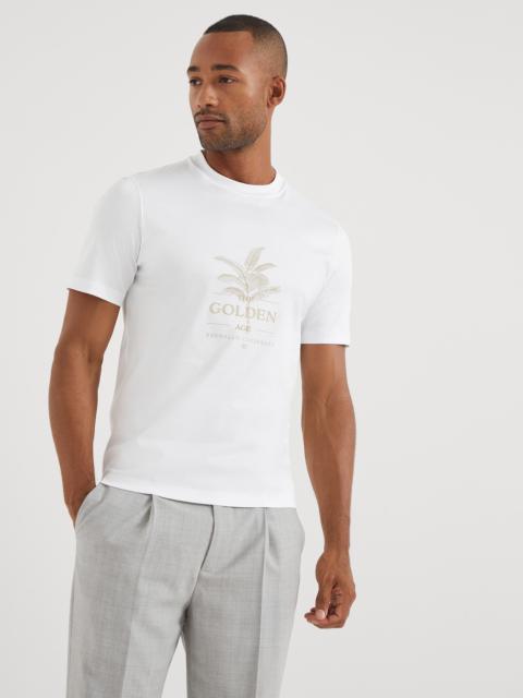 Brunello Cucinelli Cotton jersey crew neck T-shirt with print