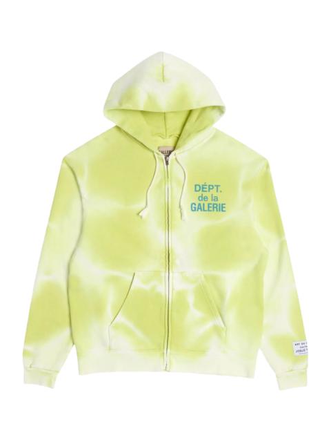 GALLERY DEPT. Sun Faded French Logo Zip Up Hoodie "Lime Green"