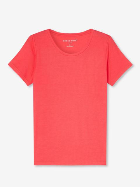 Derek Rose Women's T-Shirt Lara Micro Modal Stretch Watermelon Pink