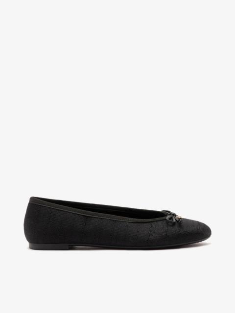 Larroudé Pavlova Ballet Flat Black Raffia