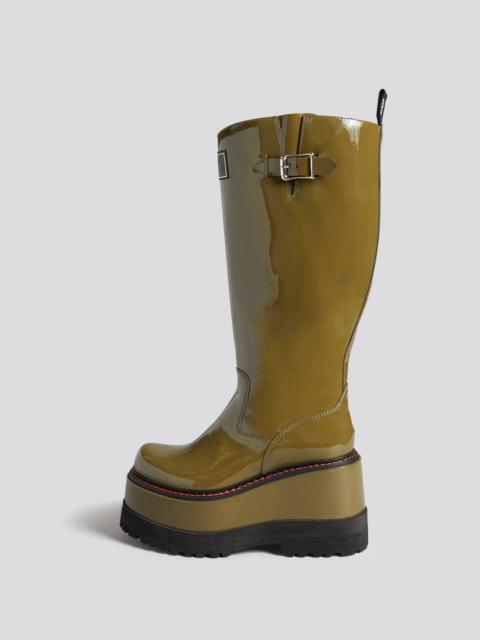 R13 R13 PATCH ENGINEER BOOT - PATENT OLIVE