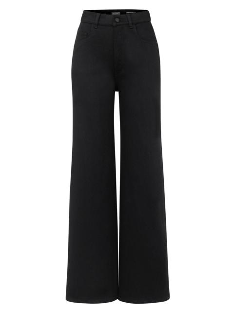 DL1961 Women's Hepburn Wide Leg High Rise Crop Jeans - Jet Black