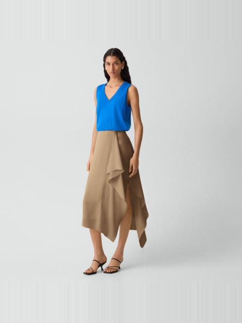 Theory Draped Sarong Skirt in Crushed Satin
