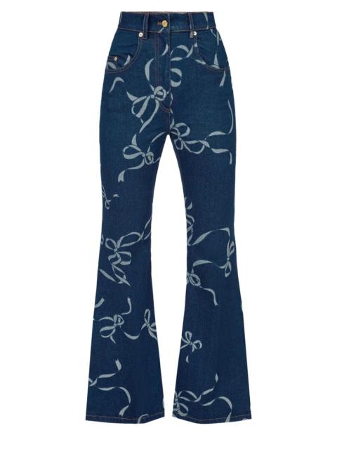 NINA RICCI graphic-print long-length flared trousers