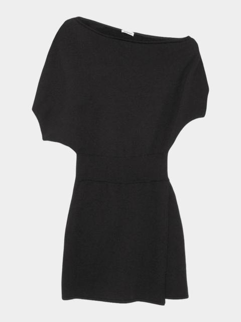 SIMKHAI Shania Faux-Wrap Wool-Blend Mini Dress