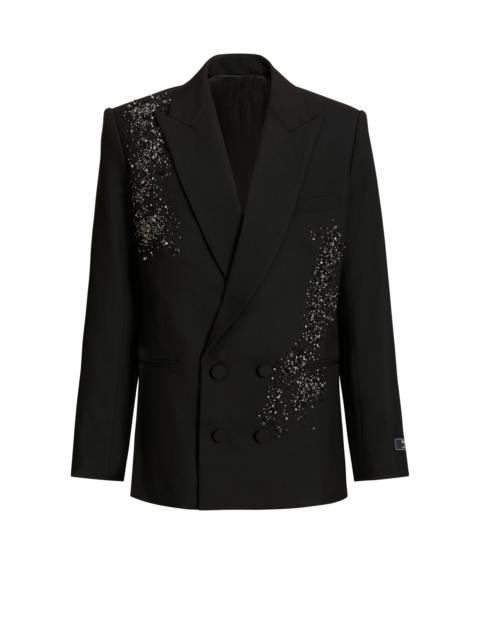 Balmain Wool blazer with Sand Effect Amethyst embroidery