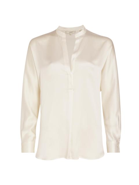 Vince Women's Silk Long-Sleeve Blouse - Optic White