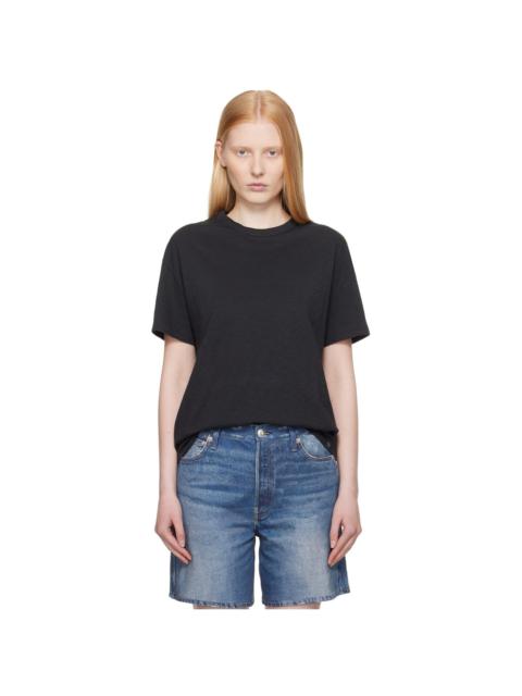 rag & bone Black Mini Slub Boyfriend T-shirt
