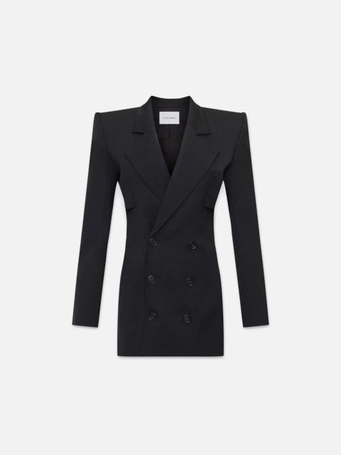Fitted Storm Flap Blazer in Black
