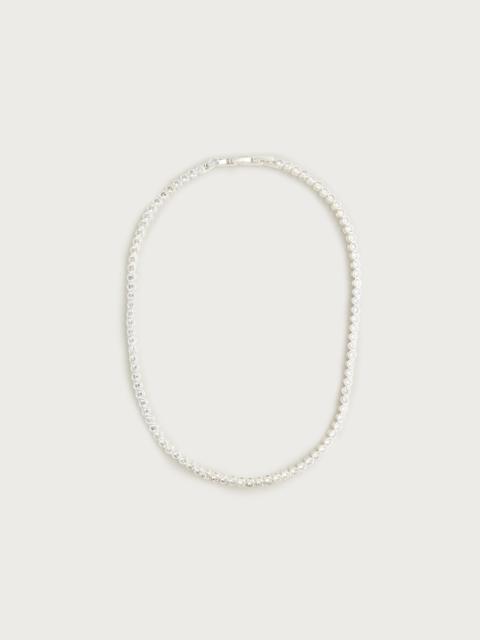 J.CREW Round cubic zirconia bezel-set tennis necklace