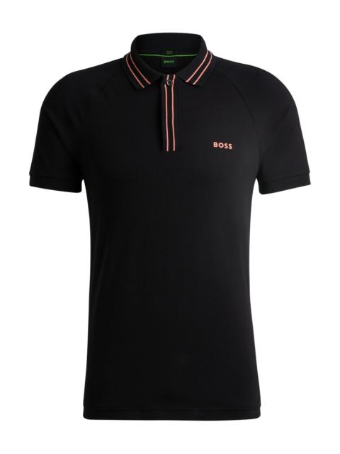 BOSS STRETCH-COTTON POLO SHIRT WITH STRIPES AND LOGO