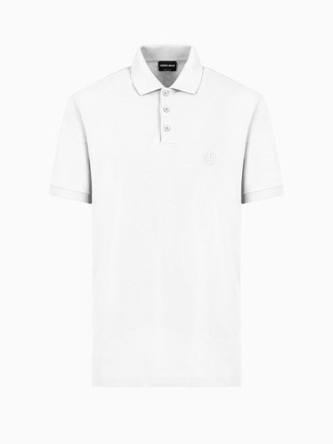 Stretch cotton piqué polo shirt