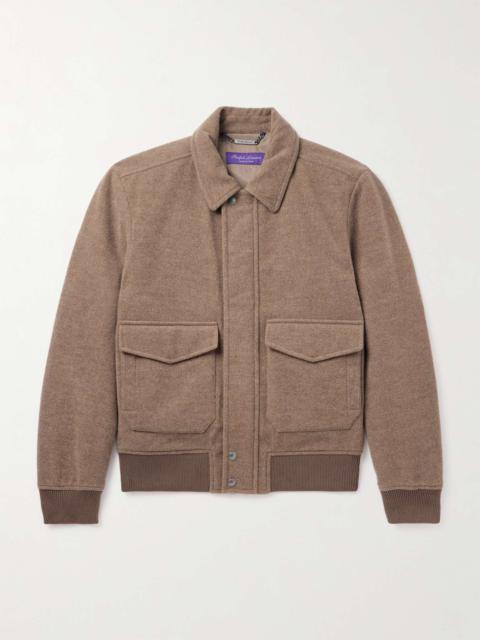Deshler Brushed Wool-Blend Flannel Bomber Jacket