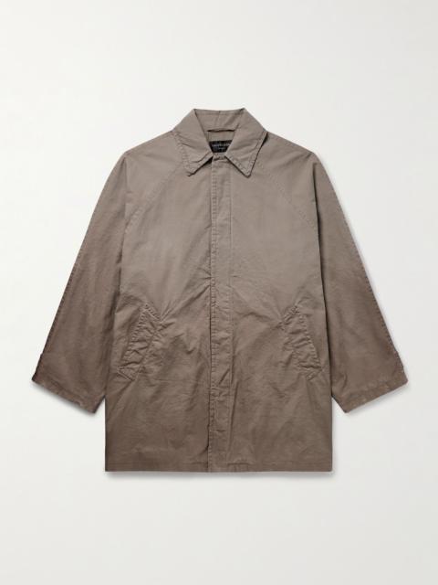 BALENCIAGA Oversized Distressed Cotton-Ripstop Car Coat Beige