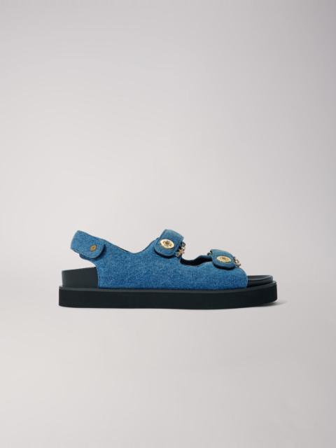 maje Flat denim sandals