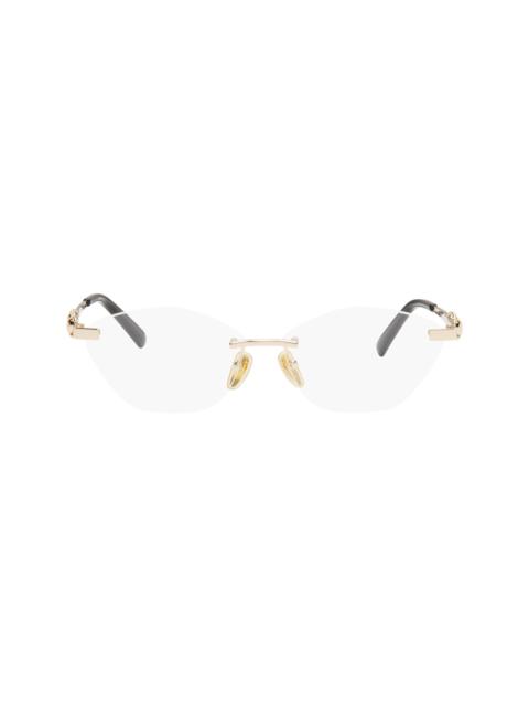 GUCCI Gold Cat-Eye Optical Glasses
