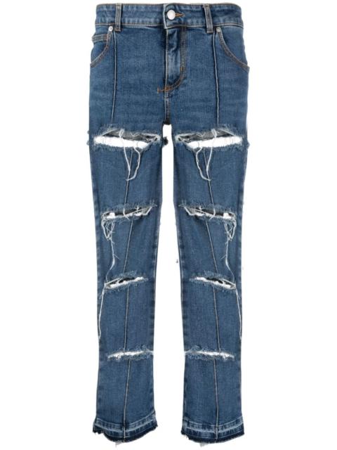 Alexander McQueen distressed cropped jeans