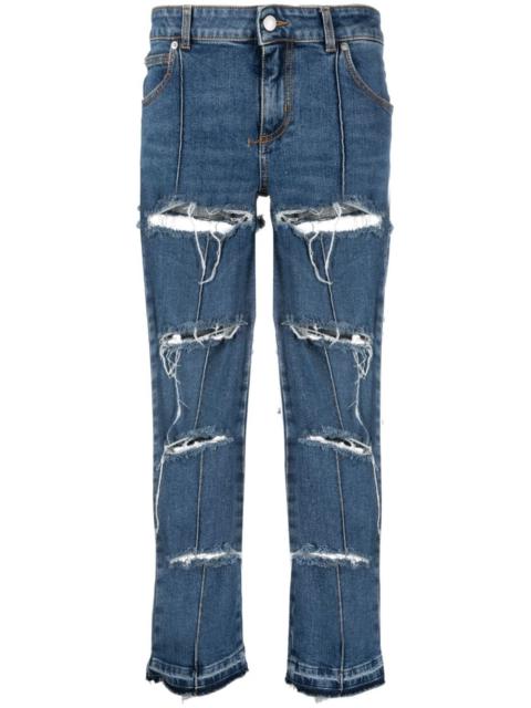 Alexander McQueen distressed cropped jeans