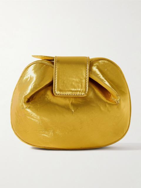 GABRIELA HEARST Soft Demi lamé clutch Gold