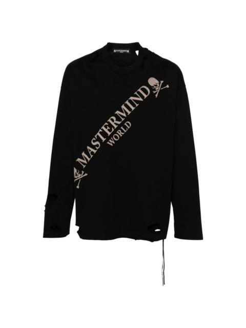 mastermind JAPAN ripped cotton sweatshirt