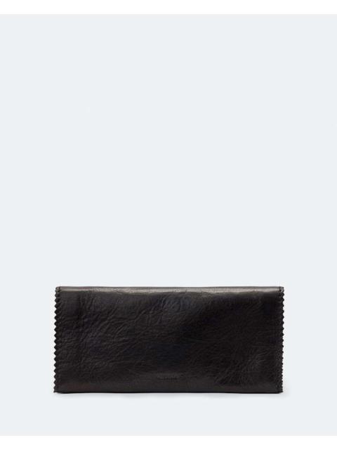 ALLSAINTS SILOH PINKED-EDGE LEATHER CONTINENTAL WALLET