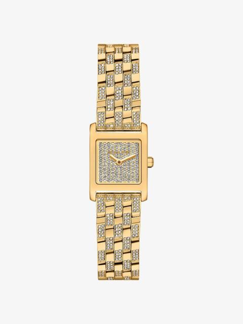 MICHAEL KORS Micro Georgie Pavé Gold-Tone Watch