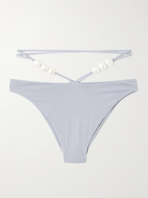 MAGDA BUTRYM Faux Pearl-embellished Bikini Briefs