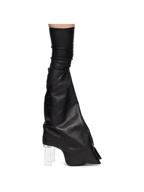 Rick Owens Black Hollywood Taco Kiss Tall Boots