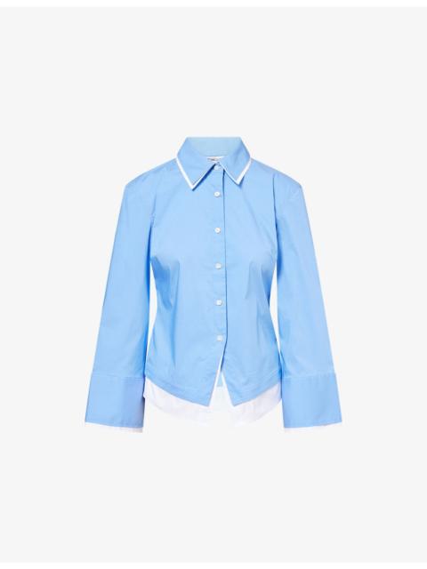 VERONICA BEARD Bonnie Button-Down Cotton-Blend Shirt