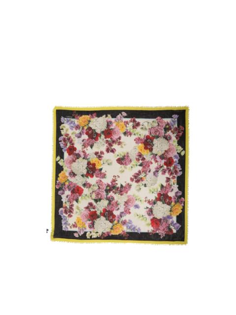 Dolce & Gabbana floral-print frayed scarf