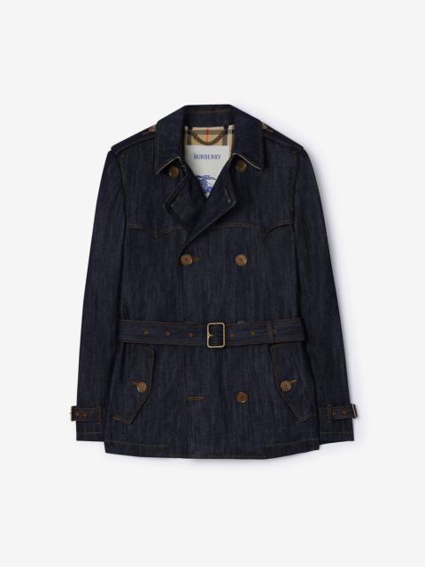 Burberry Short Denim Trench Coat