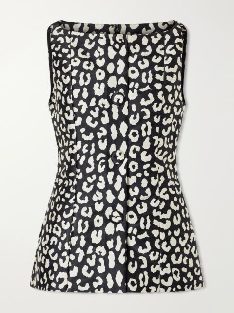 CAROLINA HERRERA Leopard-patterned jacquard blouse Black