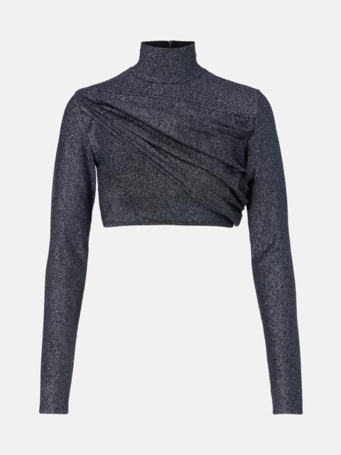 GUCCI Gathered lamé crop top