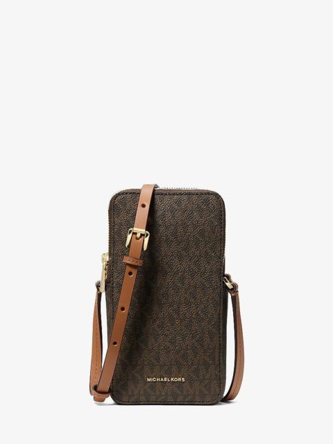 MICHAEL KORS Jet Set Small Signature Logo Smartphone Crossbody Bag