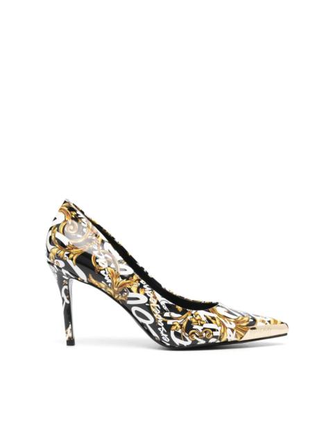 VERSACE JEANS COUTURE logo-print pointed-toe pumps