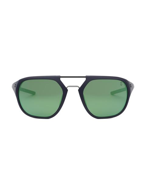 TAG Heuer Men's Line 53MM Pilot Sunglasses - Blue Green Mirror