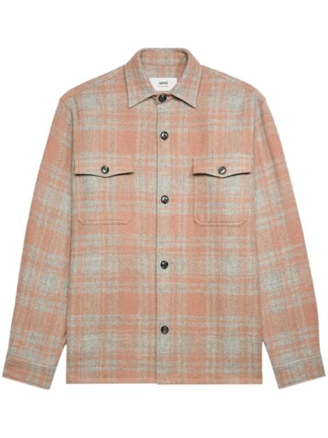 AMI Paris plaid wool shirt jacket