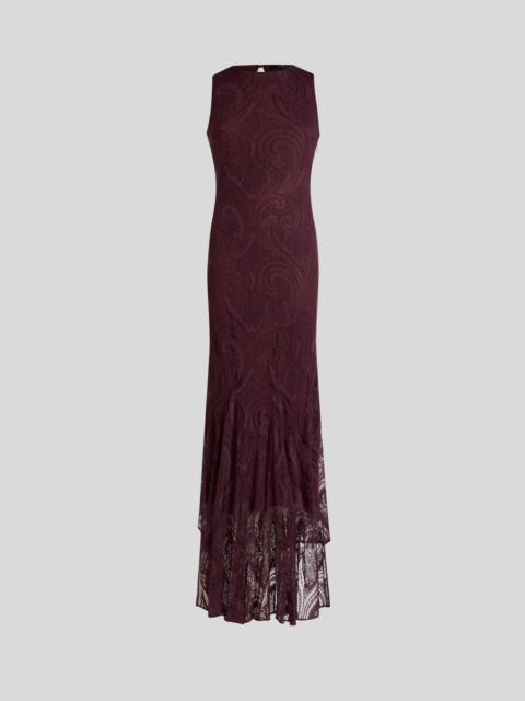 Etro LONG DRESS IN COTTON-BLEND BURNOUT JERSEY WITH PAISLEY MOTIF