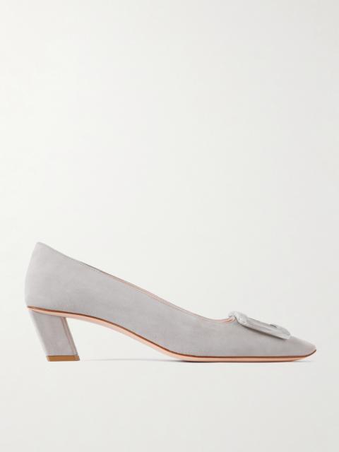 Roger Vivier Belle Vivier 45 Embellished Suede Pumps