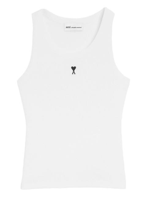 AMI Paris logo-detail ribbed tank top