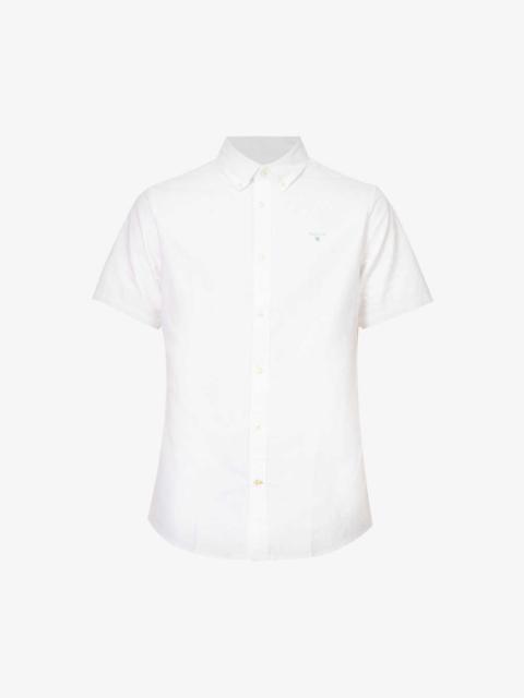 Oxtown brand-embroidered cotton shirt