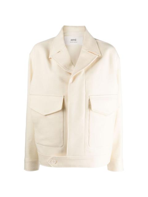 AMI Paris notched-lapel virgin-wool jacket