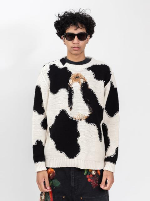 doublet White Acting Cow Knit Pullover