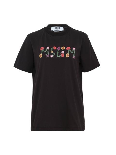 MSGM Floral MSGM Logo Tee