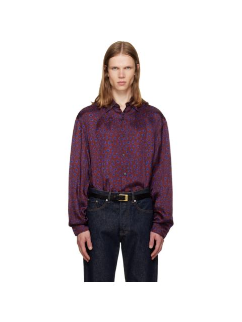Dries Van Noten Red & Purple Floral Shirt