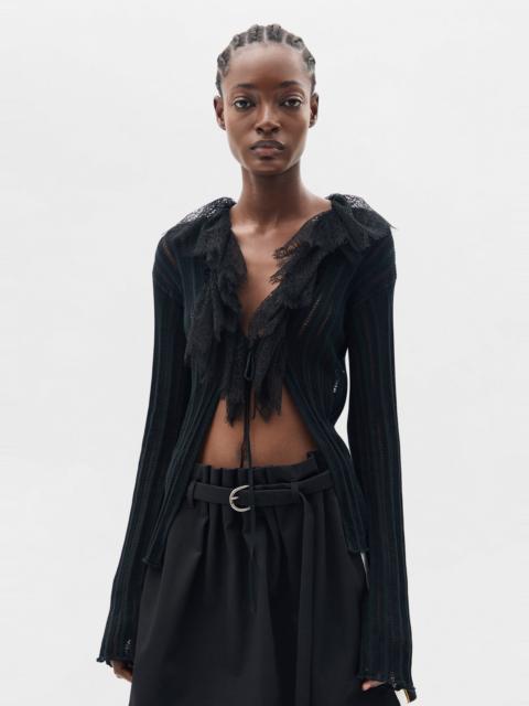 Ann Demeulemeester Nya Open Rib Fitted Cardigan